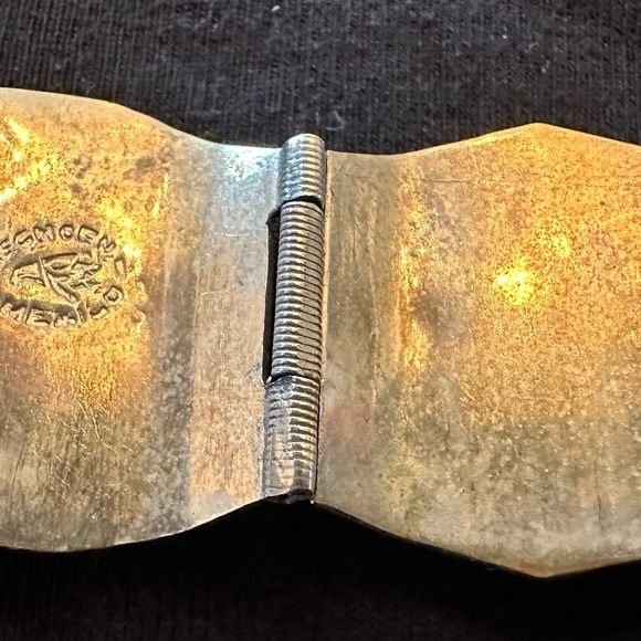 💙💙GORGEOUS!!💙💙Mexican diety blue glass tone mask panel bracelet. Marked 925. - Picture 6 of 6